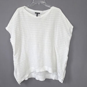 Eileen Fisher Sweater Womens L XL White Organic Cotton Oversized Coastal